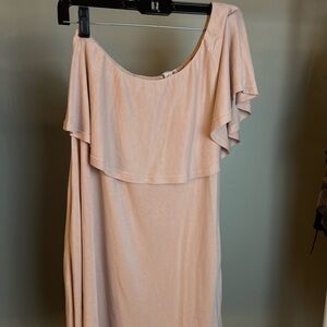 Blush Pink BP. One Shoulder Flowy Dress Small